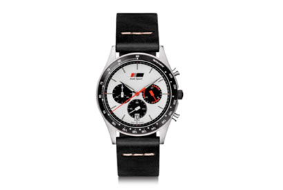 Чоловічий наручний годинник-хронограф Audi Heritage Chronograph, Mens, чорний / білий