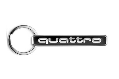 Металевий брелок з карабіном Audi Key Ring quattro